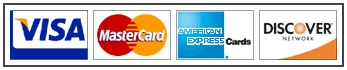 We Accept Visa, Mastercard, Discove and American Express